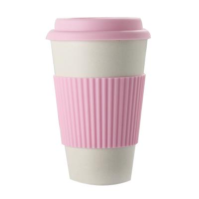 China Creative Bamboo Fiber Milk Tea Cup Stocked Cute Coffee Mug With Lid for sale