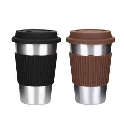 China Stocked 304 Stainless Steel Coffee Mug With Silicon Lid for sale