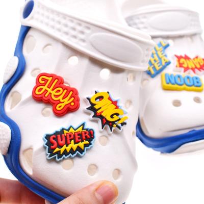 China Wholesale Durable Shoe Designer Charms Cartoon PVC Decoration Croc Shoe Charms for sale