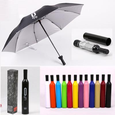 China Customized cheap creative practical advertising umbrella special folding wine bottle umbrella with logo for sale