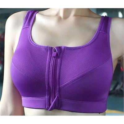 China S-5XL Private Label Antibacterial Women Plus Size Yoga Bra Gym Wear Front Zipper Gym Sports Bra Top Fitness for sale