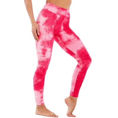 China LOW MOQ Tie Dye Breathable High Waisted Workout Leggings For Women Butt Leggings Yoga Fitness Crac! crack! for sale