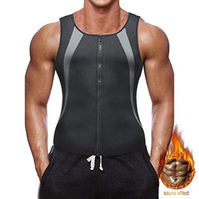 China QUICK DRY Mens Neoprene Vest Gray Stripe Dual Speed ​​Shapewear Sauna Top Neoprene Sweat Shapewear for sale