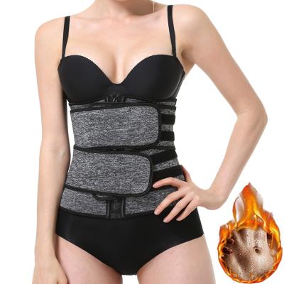 China High Quality Antibacterial Women Workout Fitness Neoprene Slimming Body Shaper Shapewear Double Belt Waist Trainer for sale