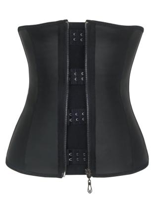 China Wholesale Antibacterial High Quality Steel Boned Underbust Compression Zipper Latex Waist Trainer With 3 Steel Boned Hook for sale