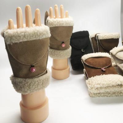 China OEM Factory Materials Low Price Winter Warmth Lamb Hair Ladies Eco-friendly Computer Suede Imitation Suede Typing Gloves for sale