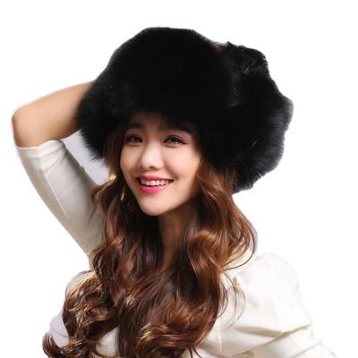 China Factory new full ladies fox fur winter leather high quality COMMON hat wholesale ear protection fox fur ball warm hat for sale