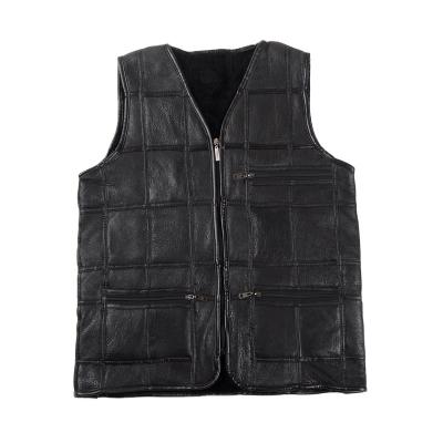 China Anti-wrinkle China factory low price wholesale men's middle-aged men's fur vest vest wool sheepskin keep warm for sale