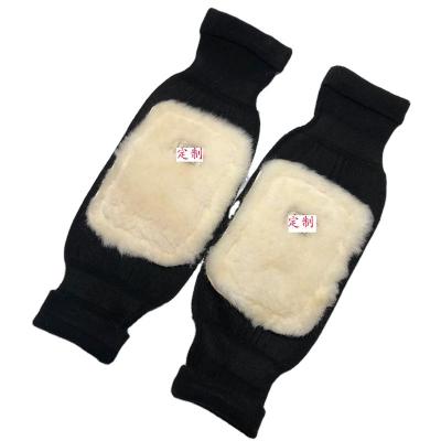 China Adjustable Elasticity Winter Fur Breathable Knee Pads, Leg Warmers, Warm Sheepskin Knee Pads for Men and Women Wholesale for sale