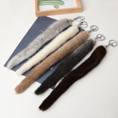 China Wholesale 2021 Whole Bag Ornament Car Key Chain Mink Fur Tail Key Chain Mink Fur Tail Fur Jewelry Pendant for sale