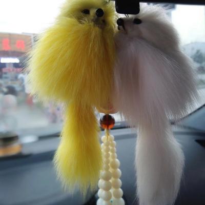 China China Factory Lovely Fox Fur Car Key Chain Pendant Animal Shape Pendant Bag Wholesale Cute Small Material for sale