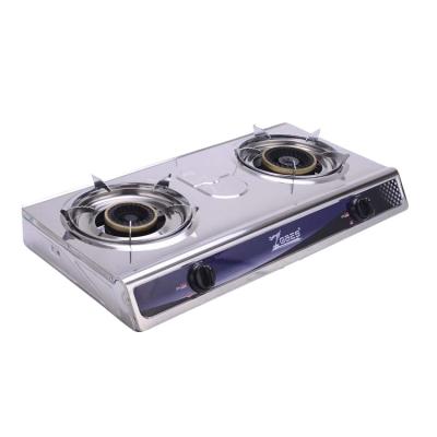 China Household Promotional Good Quality Economical Custom Design Stainless Steel Double Burner Stove for sale