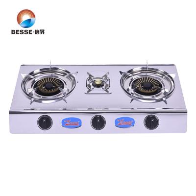 China Household Hot Selling Triple Burner Cooktop Gas Stove for sale