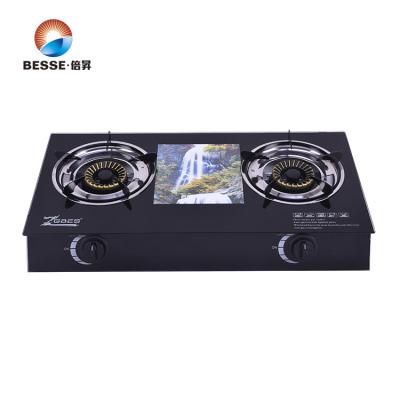 China Household Table Gas Stove Cast Iron Burner Tempered Glass Hot Selling Gas Cooker for sale