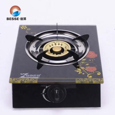 China Durable Household Tempered Glass Gas Stove With Single Burner Gas Cooker for sale