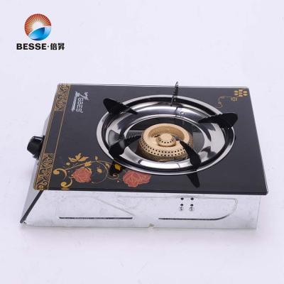 China Household Tempered Glass Single Burner Gas Stove Molded Portable Gas Cooker for sale