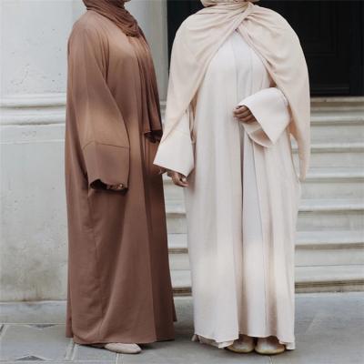 China New Design New Abaya Set Women's Muslim Abaya 2 Piece Set Middle East Soft Pancake Modest Abaya Islamic Clothing for sale