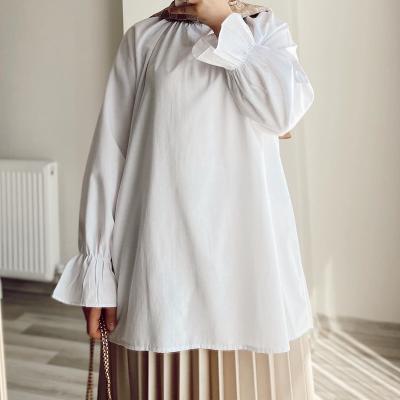 China Muslim / Islamic Clothing Muslim Women Long Sleeve Tops Ruffle Eid Ramadan Long Sleeve Islamic Clothing A line top for sale