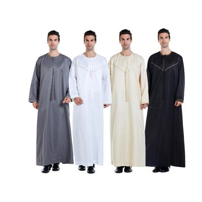 China New CBS Dubai Thobe Daily Hot Casual Wear With Pockets Arabic Muslim Thobe For Men Islamic Clothing for sale