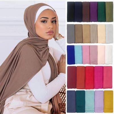 China Large Size 80*180CM Large Size 80*180CM Hijab Scarf Women Cotton Hijab Premium Muslim Scarf Stretch Single Tank Hijab Shawl for sale