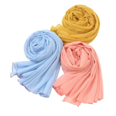 China Shinning Chiffon Pleated Scarf 2021 New Malaysia Silver Silk Shimmer Shinning Chiffon Pleated Scarf Summer Dot Hijab Shawl Good for sale