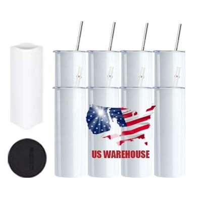 China Sublimation Warehouse USA Sublimation Lean Straight Tumbler Blanks 20oz 30oz Viable Wholesale Stainless Steel Double Wall Blank for sale