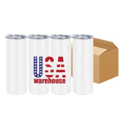 China 20oz Stainless Steel Sublimation Viable Tumbler Double Walled Vacuum Insulated Sublimation Blanks Straight Lean Tumbler With Straw for sale