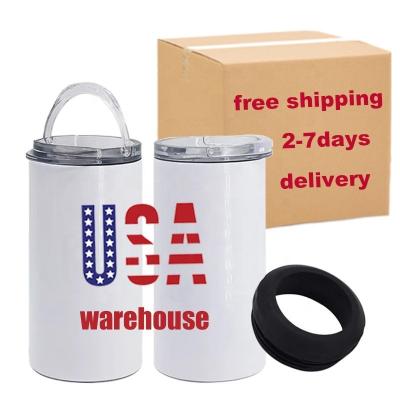 China Sustainable USA Warehouse hot-sell white 16oz stainless steel 4 in 1 box cooler sublimation to keep drinking cold for sale