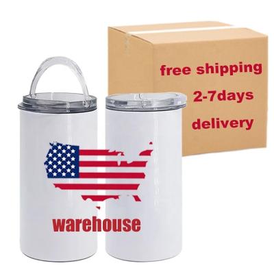 China Sustainable USA Warehouse 16oz Can Cooler Wholesale Free Shipping Cold Mug Double Walled Vacuum Insulated Sublimation 4 in 1 Box Cooler for sale