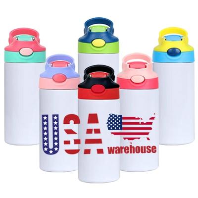 China US Warehouse Sublimation Tumblers 12oz 20oz Stainless Steel Kids Tumblers 12oz 20oz Insulated Viable Insulated Straight Water Bottles for sale