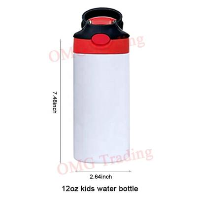 China PORTABLE USA Warehouse Best Selling Empty Sublimation 12oz Child Sport Custom Stainless Steel Water Cup 12oz Kids Flip Top Water Bottle for sale