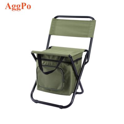 China Activity Oxford Cloth Backrest Fishing Camping Chair With Cooler Bag Backpack Portable Chair Small Outdoor Camping Folding Chairs for sale