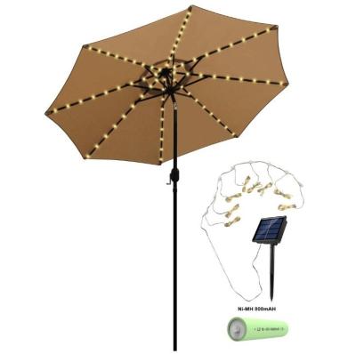 China Outdoor LANDSCAPE Beach Lamp Battery LED Waterproof Umbrella Light Sunshade Solar LANDSCAPE Garden String Light for sale