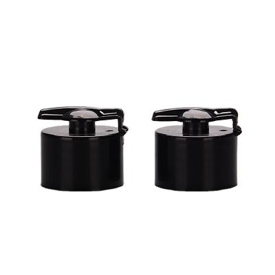 China Non Spill High Quality Custom Flip Top Cap Lids From Packaging Factories 20Mm 24Mm 28Mm 24410 Bottle Flip Top Cap Black Plastic Cover Screw Lid for sale