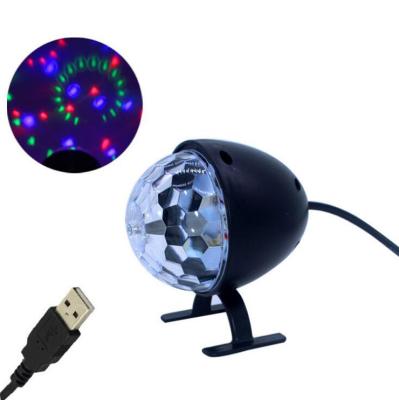 China Hotel Mini LED Crystal Ball Lamp USB Colorful Rotary DJ KTV Bars Flash Laser Stage Lights for sale