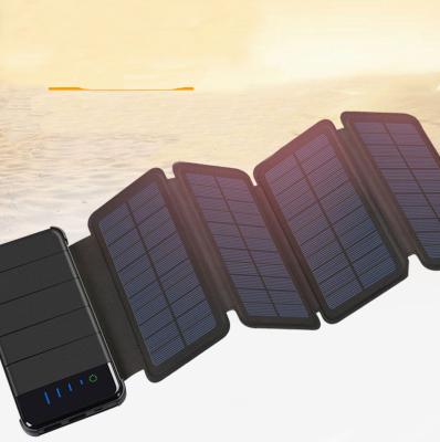 China Outdoor Waterproof Portable Mobile Solar Panel Charging 10000 mA Power Supply Treasure Solar Power Solar Charging Bank for sale