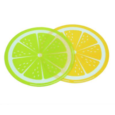 China Factory direct sales viable simple fresh lemon silicone fiberglass mat small multifunctional silicone mat for sale