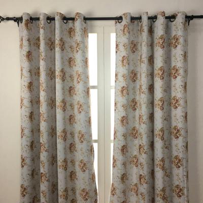 China Floral Printing Blackout Fabric Supplier Polyester Blackout Curtain Fabric For Living Room for sale