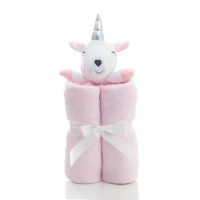 China Baby Unicorn Soft Plush Stuffed Toy Anti-Static Blanket for sale