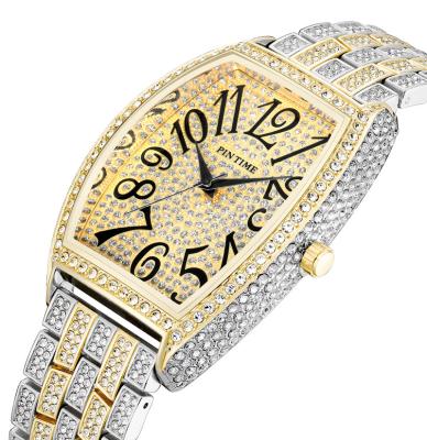 China Luxury Silver Diamond With Male Iced Out Chronograph Mens Watches Top Brand Date Watches Automatic Arabic Numerals Mens Watches for sale