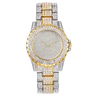 China Automatic Date Luxury Women Watch Crystal Rhinestone Diamond Watches Stainless Steel Wristwatch Iced Out Watch With Quartz Movement For Couples for sale