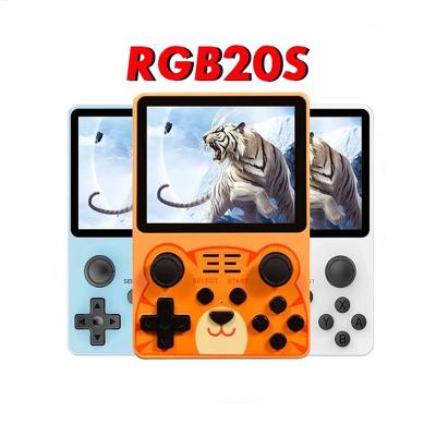 China RGB20S Powkiddy Mini Retro Video Game Console 3.5inch IPS Large Full-fit Screen with 3000+ Classic Games Inside RGB20S Gamepad 3.0