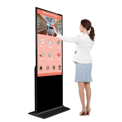 China Hot Sale Indoor 43 49 55 65 Inch Floor Standing 4K Android LCD Touch Screen Players Digital Signage Display Vertical Advertising Kiosk for sale