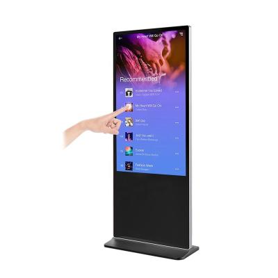 China Custom Indoor Floor Stand Indoor Digital Display TV Stand Interactive Video LCD Touch Screen Advertising Vertical Player for sale