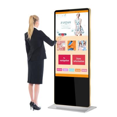 China Indoor 32 43 49 55 65 inch floor standing lcd indoor digital signage and displays android wifi advertising kiosk for sale