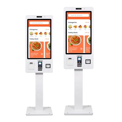 China Shopping Mall 21.5 32 43 Inch Floor POS Interactive Bill Payment Kiosk Hamburger Terminal Indoor Kiosk With Barcode Scanner /Printer for sale