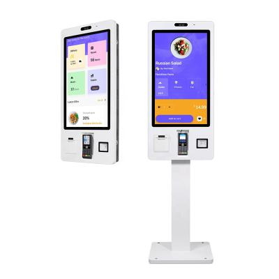 China Mall 21.5 32 43 Inch Restaurant Menu Kiosk Stand Serving Self Ordering Machine With Coin Cash Acceptor For Restaurant for sale