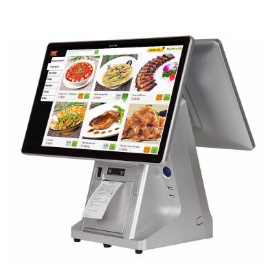 China Metal Case 2021 New Windows All In One Touch Screen Cash Register POS System With 58mm Printer for sale