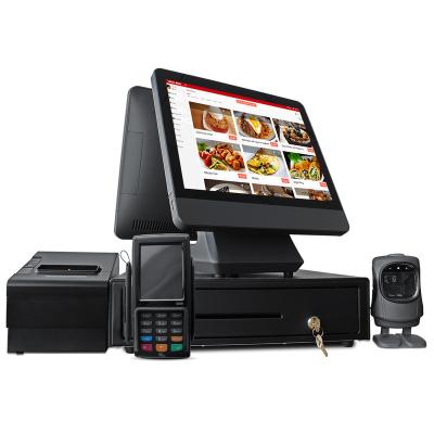 China Retail metal cash register all in one touch restaurant pos system software machine with whole sets for sale