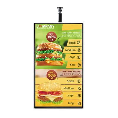 China TV control by vistro board digital cafe menu panel with hanging rack 32 for sale